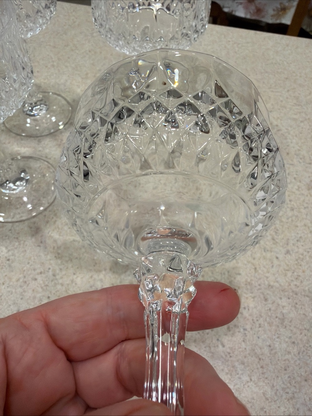 Vintage Cristal d’ Arques Crystal Cut Vintage Coupe Glasses - Clear Stemware Set - Picture 6 of 8
